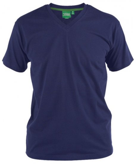 D555 Signature V-neck T-shirt Navy - Magliette - Magliette Uomo Taglie Forti
