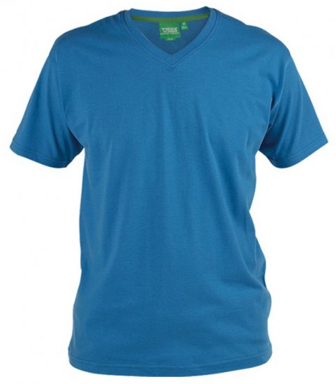 D555 Signature V-neck T-shirt Blue - Magliette - Magliette Uomo Taglie Forti