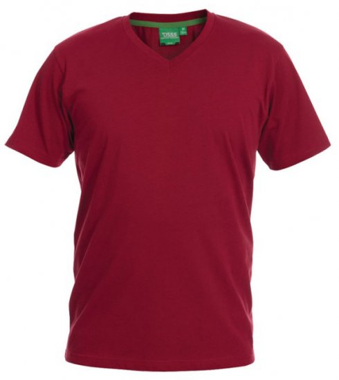 D555 Signature V-neck T-shirt Red - Magliette - Magliette Uomo Taglie Forti