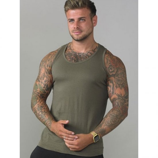 D555 Fabio Tanktop Khaki - Magliette - Magliette Uomo Taglie Forti
