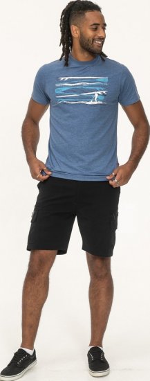 D555 Cardiff Surfer And Waves Printed Crew Neck T-shirt Denim Marl - Magliette - Magliette Uomo Taglie Forti