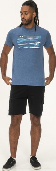 D555 Cardiff Surfer And Waves Printed Crew Neck T-shirt Denim Marl - Magliette - Magliette Uomo Taglie Forti