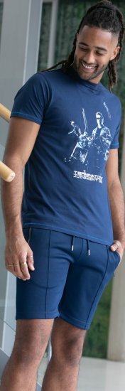 D555 Cameron Official Terminator Printed Crew Neck T-Shirt Dark Navy - Magliette - Magliette Uomo Taglie Forti
