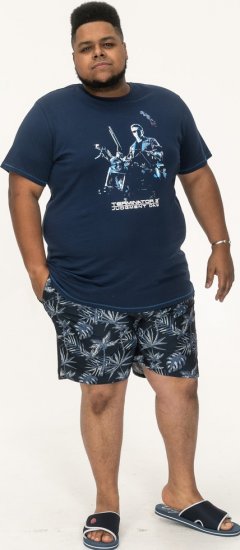 D555 Cameron Official Terminator Printed Crew Neck T-Shirt Dark Navy - Magliette - Magliette Uomo Taglie Forti