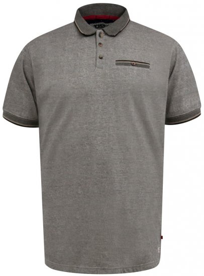 D555 Holyhead Polo testurizzata con taschino sul petto grigio - Polo - Polo Uomo Taglie Forti