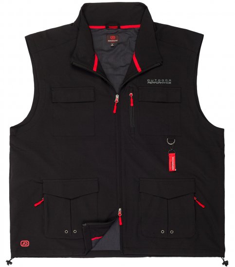Adamo Tommy Outdoor Vest Black - Abbigliamento sportivo & Outdoor - Abbigliamento Sportivo Uomo Taglie Forti