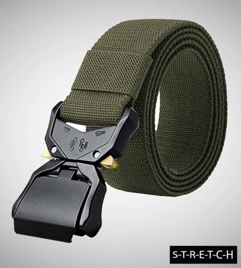D555 Dale Tactical Stretch Webbing Belt with Heavy Duty Quick Release Buckle Khaki - Cinture - Cintura Uomo Taglie Forti