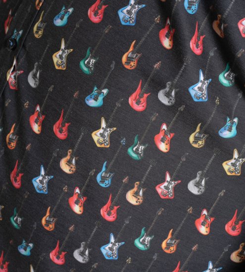 D555 Wakefield Long Sleeve AOP Guitar Printed Shirt Grey - Camicie - Camicie Taglie Forti Uomo
