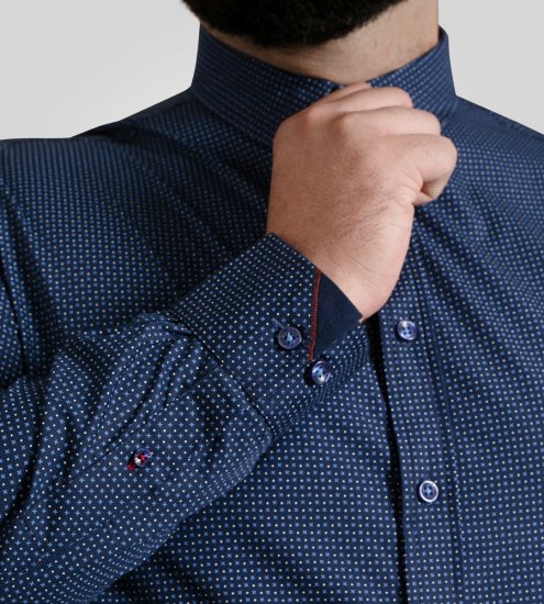 D555 Middlesbrough Long Sleeve AOP Micro Blue Shirt Navy - Camicie - Camicie Taglie Forti Uomo