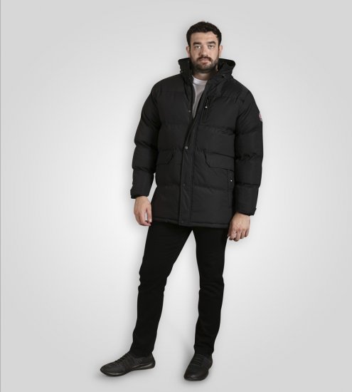 D555 Wolverhampton Quilted Padded Jacket with Hood Black - Giubbotti - Giubbotti Uomo Taglie Forti