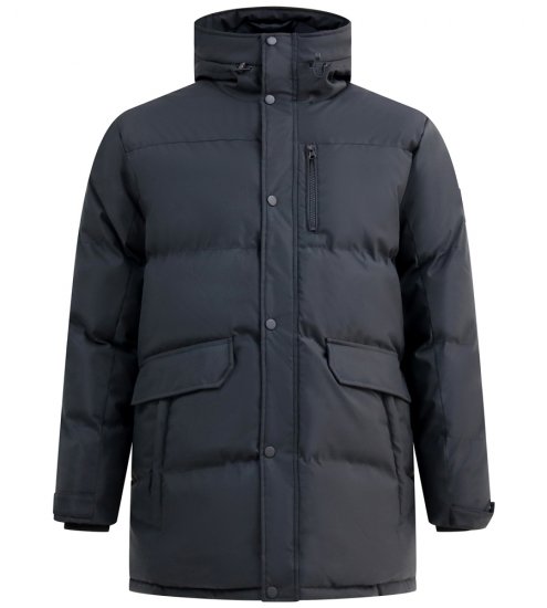 D555 Wolverhampton Quilted Padded Jacket with Hood Black - Giubbotti - Giubbotti Uomo Taglie Forti