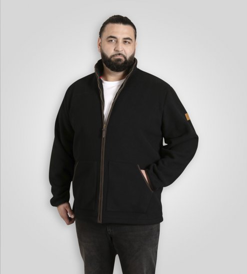 D555 Louth Micro Fleece Jacket with Sherpa Lining Black - Giubbotti - Giubbotti Uomo Taglie Forti