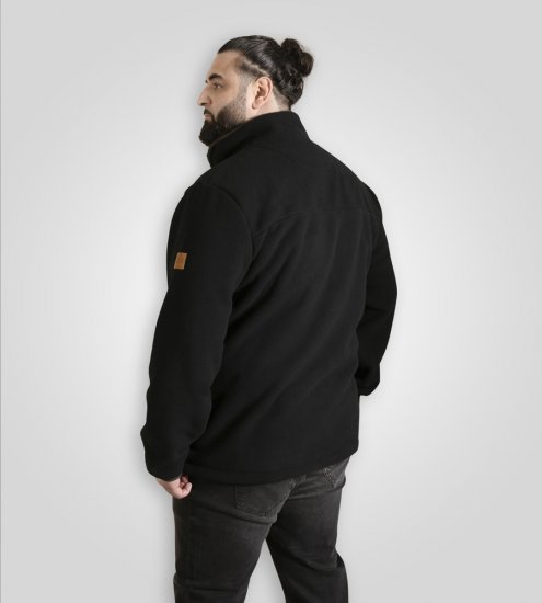 D555 Louth Micro Fleece Jacket with Sherpa Lining Black - Giubbotti - Giubbotti Uomo Taglie Forti