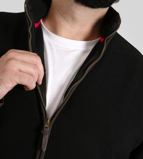 D555 Louth Micro Fleece Jacket with Sherpa Lining Black - Giubbotti - Giubbotti Uomo Taglie Forti