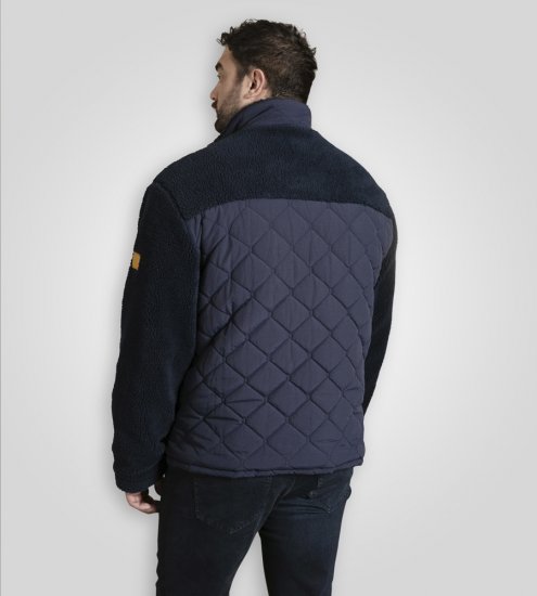 D555 Northampton Hybrid Sherpa Quilted Micro Fleece Jacket Navy - Giubbotti - Giubbotti Uomo Taglie Forti