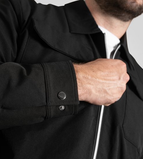 D555 Wimbledon Couture Stretch Jacket with Zipper Black - Giubbotti - Giubbotti Uomo Taglie Forti
