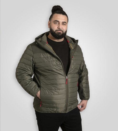 D555 Northfield giacca hybrid softshell con cappuccio kaki - Giubbotti - Giubbotti Uomo Taglie Forti