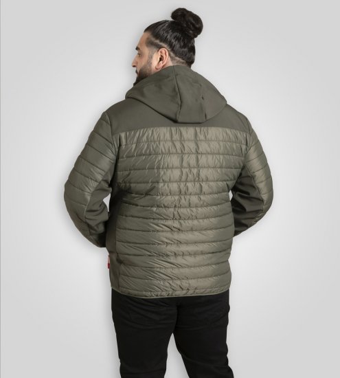 D555 Northfield giacca hybrid softshell con cappuccio kaki - Giubbotti - Giubbotti Uomo Taglie Forti