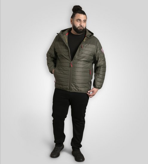 D555 Northfield giacca hybrid softshell con cappuccio kaki - Giubbotti - Giubbotti Uomo Taglie Forti