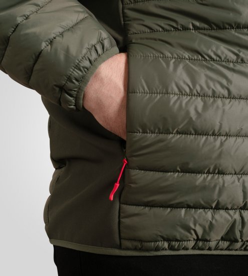 D555 Northfield giacca hybrid softshell con cappuccio kaki - Giubbotti - Giubbotti Uomo Taglie Forti