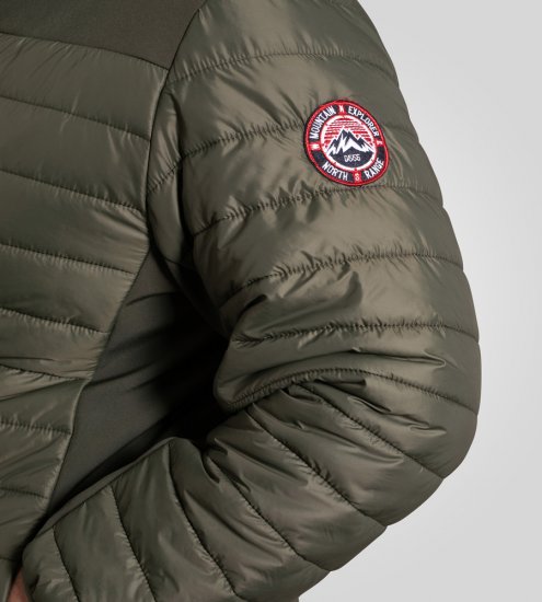 D555 Northfield giacca hybrid softshell con cappuccio kaki - Giubbotti - Giubbotti Uomo Taglie Forti