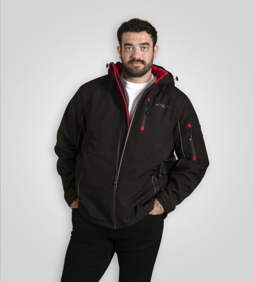 D555 Fretwell Padded Softshell Jacket with Detachable Hood Black - Giubbotti - Giubbotti Uomo Taglie Forti