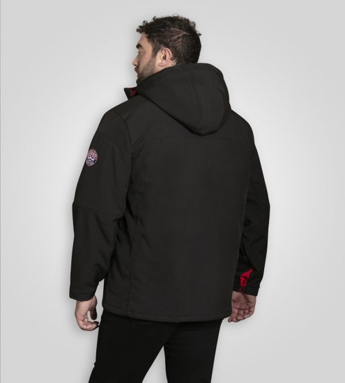 D555 Fretwell Padded Softshell Jacket with Detachable Hood Black - Giubbotti - Giubbotti Uomo Taglie Forti