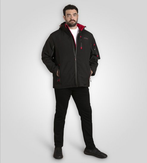 D555 Fretwell Padded Softshell Jacket with Detachable Hood Black - Giubbotti - Giubbotti Uomo Taglie Forti