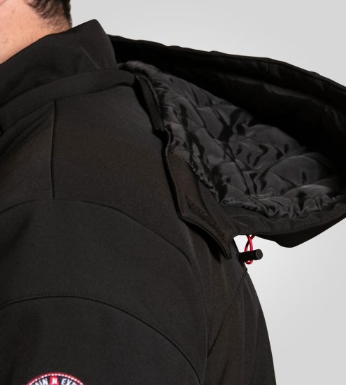 D555 Fretwell Padded Softshell Jacket with Detachable Hood Black - Giubbotti - Giubbotti Uomo Taglie Forti