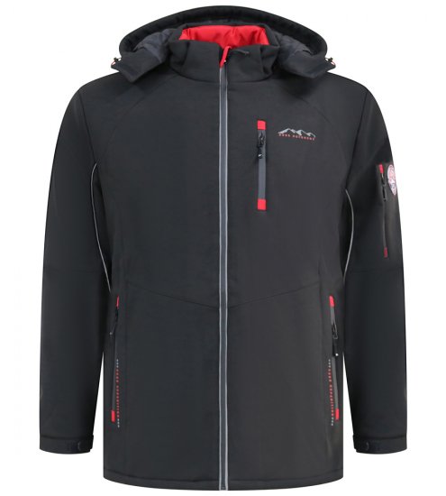 D555 Fretwell Padded Softshell Jacket with Detachable Hood Black - Giubbotti - Giubbotti Uomo Taglie Forti