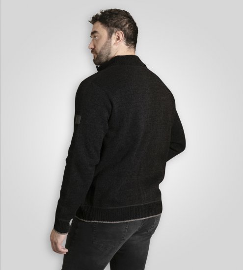 D555 Enrique Cardigan in ciniglia lavorata a maglia con zip nero - Felpe & felpe con cappuccio - Felpe & Felpe con Cappuccio Uomo Taglie Forti