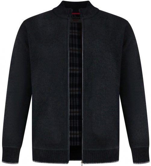 D555 Enrique Cardigan in ciniglia lavorata a maglia con zip nero - Felpe & felpe con cappuccio - Felpe & Felpe con Cappuccio Uomo Taglie Forti