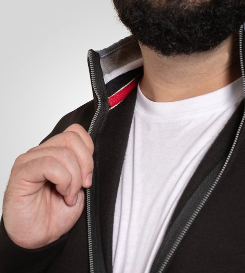 D555 Johnson Fleece Zip Through Sweatshirt with Chest Embroidery - Felpe & felpe con cappuccio - Felpe & Felpe con Cappuccio Uomo Taglie Forti