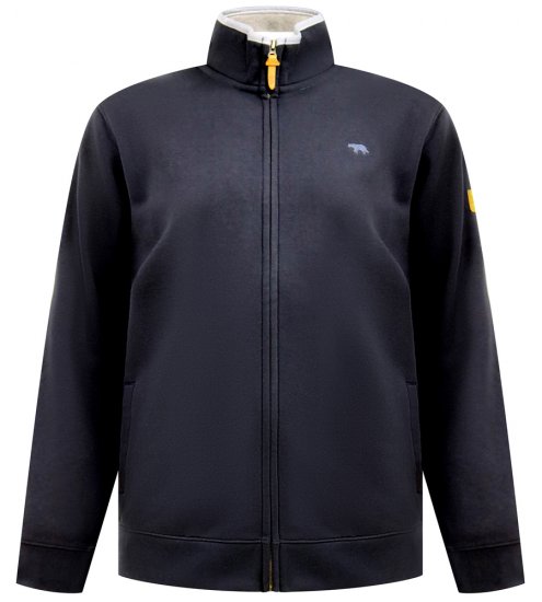 D555 Johnson Zip Through Fleece Sweatshirt with Chest Embroidery Navy - Felpe & felpe con cappuccio - Felpe & Felpe con Cappuccio Uomo Taglie Forti