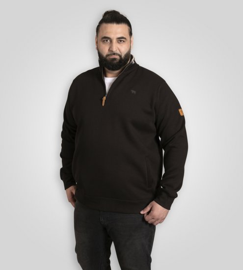 D555 Russel Fleece Sweatshirt with Chest Embroidery Black - Felpe & felpe con cappuccio - Felpe & Felpe con Cappuccio Uomo Taglie Forti