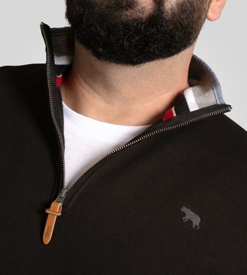 D555 Russel Fleece Sweatshirt with Chest Embroidery Black - Felpe & felpe con cappuccio - Felpe & Felpe con Cappuccio Uomo Taglie Forti