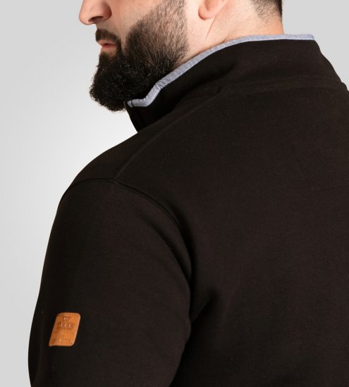 D555 Russel Fleece Sweatshirt with Chest Embroidery Black - Felpe & felpe con cappuccio - Felpe & Felpe con Cappuccio Uomo Taglie Forti