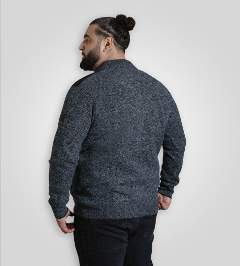 D555 Dereham 1 Cardigan lavorato a maglia con zip e fodera blu navy - Felpe & felpe con cappuccio - Felpe & Felpe con Cappuccio Uomo Taglie Forti