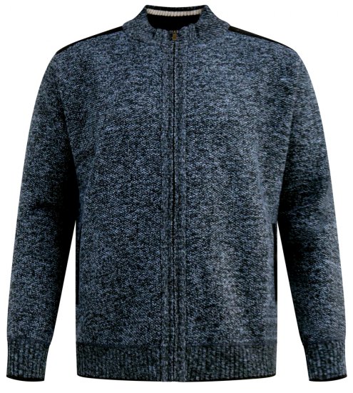 D555 Dereham 1 Cardigan lavorato a maglia con zip e fodera blu navy - Felpe & felpe con cappuccio - Felpe & Felpe con Cappuccio Uomo Taglie Forti