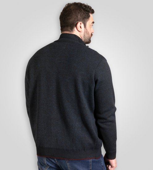 D555 Gillingham Cardigan lavorato a maglia con zip e fodera blu navy - Felpe & felpe con cappuccio - Felpe & Felpe con Cappuccio Uomo Taglie Forti