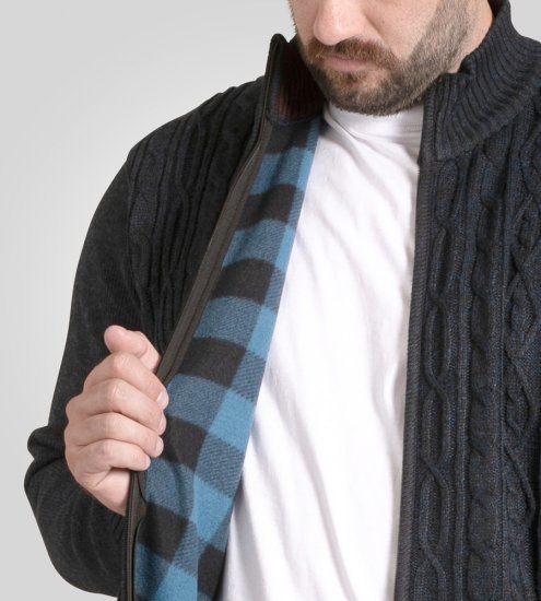 D555 Gillingham Cardigan lavorato a maglia con zip e fodera blu navy - Felpe & felpe con cappuccio - Felpe & Felpe con Cappuccio Uomo Taglie Forti