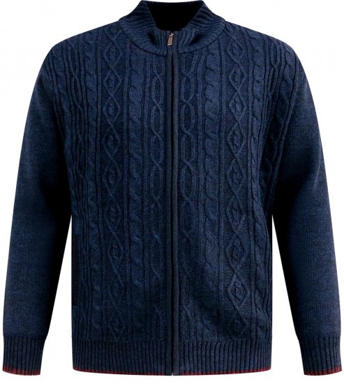 D555 Gillingham Cardigan lavorato a maglia con zip e fodera blu navy - Felpe & felpe con cappuccio - Felpe & Felpe con Cappuccio Uomo Taglie Forti