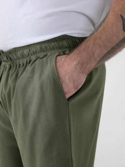 D555 Mitchell 1 Shorts Elasticizzati Con Vita Elasticizzata Khaki - Pantaloni & pantaloncini tuta - Pantaloni Tuta Uomo Taglie Forti