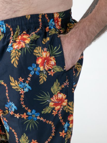 D555 Dawson AO Costume Da Bagno Hawaiano Con Stampa Blu Navy - Intimo & costumi da bagno - Intimo Taglie Forti Uomo