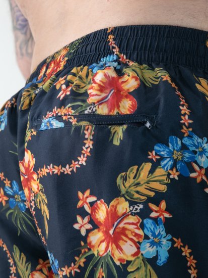 D555 Dawson AO Costume Da Bagno Hawaiano Con Stampa Blu Navy - Intimo & costumi da bagno - Intimo Taglie Forti Uomo