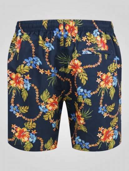 D555 Dawson AO Costume Da Bagno Hawaiano Con Stampa Blu Navy - Intimo & costumi da bagno - Intimo Taglie Forti Uomo