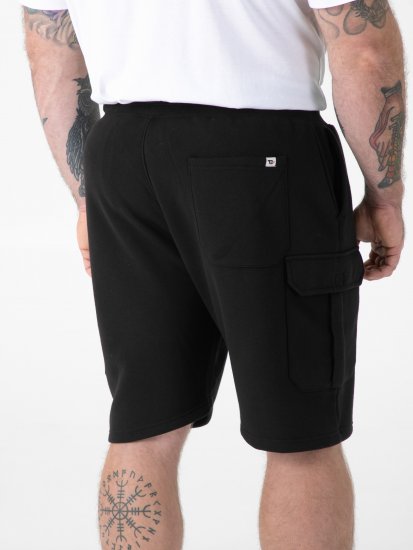 D555 Robinson 1 Shorts Cargo In Felpa Con Vita Elasticizzata Neri - Pantaloni & pantaloncini tuta - Pantaloni Tuta Uomo Taglie Forti
