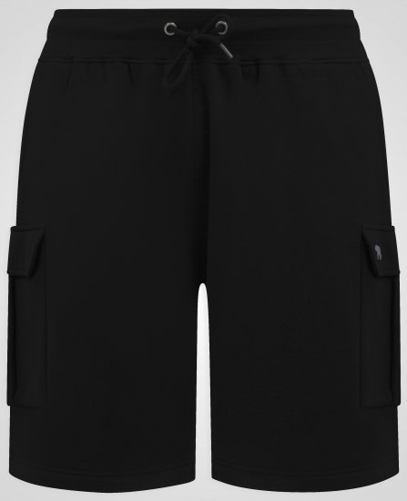 D555 Robinson 1 Shorts Cargo In Felpa Con Vita Elasticizzata Neri - Pantaloni & pantaloncini tuta - Pantaloni Tuta Uomo Taglie Forti