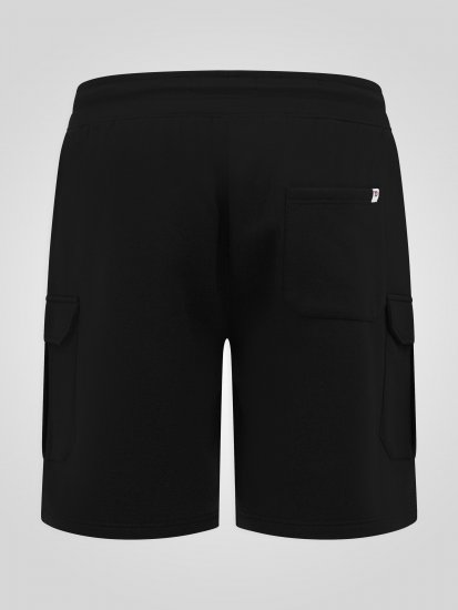 D555 Robinson 1 Shorts Cargo In Felpa Con Vita Elasticizzata Neri - Pantaloni & pantaloncini tuta - Pantaloni Tuta Uomo Taglie Forti