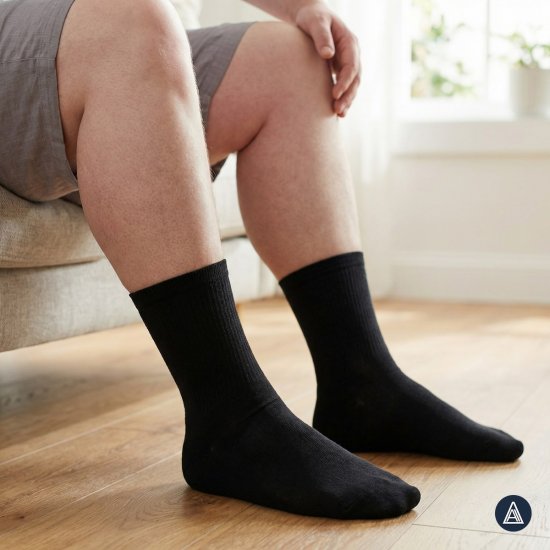 Adamo 189004 Calzini sportivi Nero confezione da 2 - Intimo & costumi da bagno - Intimo Taglie Forti Uomo